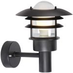 Nordlux Lønstrup 22 Wandlamp Metaal en Glas Zwart | 220mm - IP44 - Geschikt voor E27