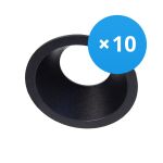Voordeelpak 10x Noxion Inbouw Spot D-round MR16 Zwart | Zaagmaat 70mm - GU10 Fitting
