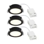 Voordeelpak 3x Nordlux Downlight Olea Zwart 4.4W 345lm 110D - 930 | 68mm - IP65 - Beste Kleurweergave