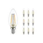 Voordeelpak 10x Noxion Lucent LED E14 Kaars Filament Helder 2.5W 250lm - 827 Zeer Warm Wit | Vervangt 25W