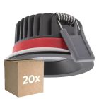 Voordeelpak 20x Ledvance LED Spot Fire Rated Aluminium Zwart 8W 680lm 36D - 930 Warm Wit | Zaagmaat 68mm - IP65 - Beste Kleurweergave - Dimbaar